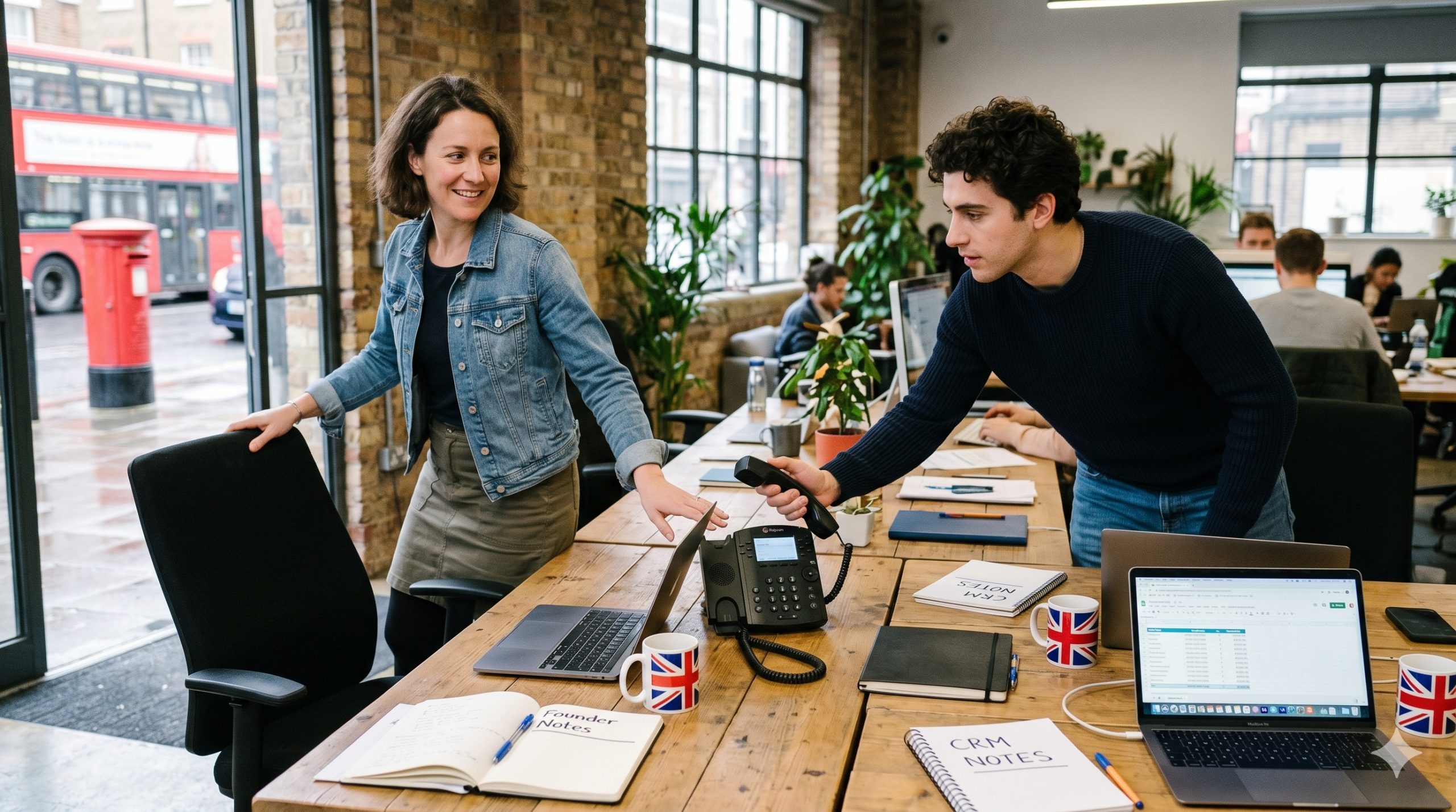 Startup founder handing over business development to their first sales hire