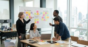 Team members with different communication styles finding common ground